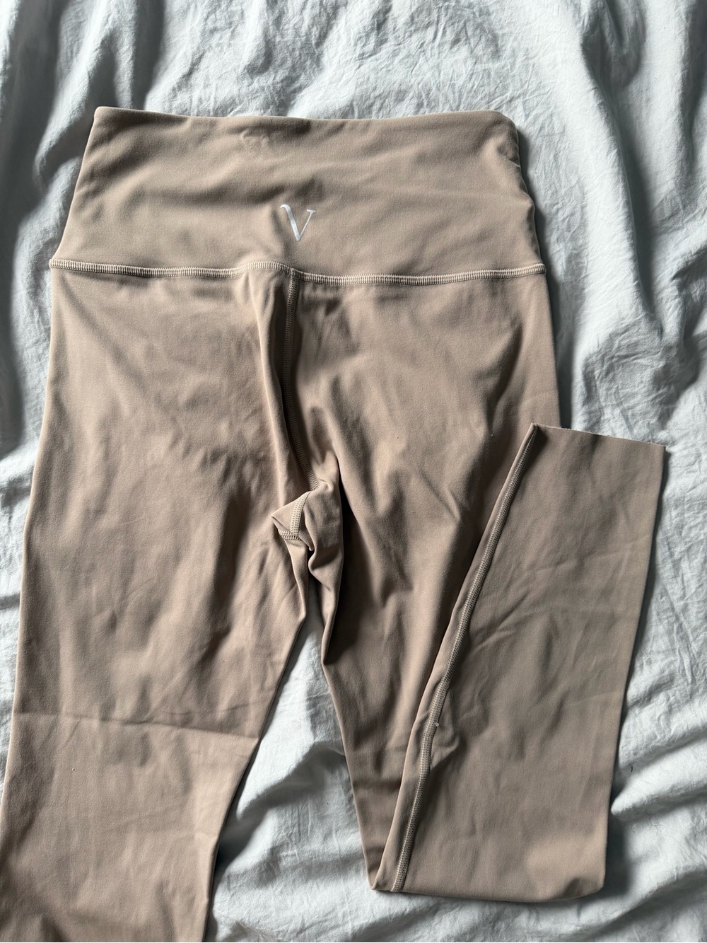 Girls Neutral-Taupe High-Waist Leggings